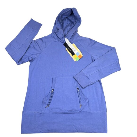 Sport Savvy Hoodie Womens Medium Blue Pullover Sweatshirt Jacket Pockets New NWT - Picture 1 of 10